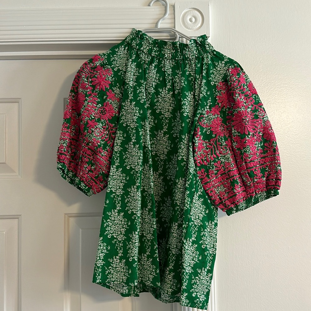 Pink and green top
